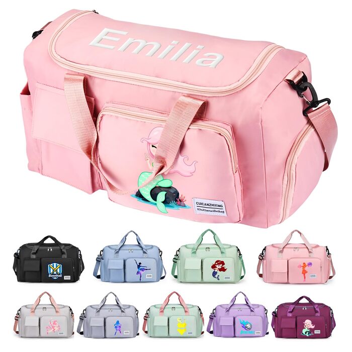 Персоналізована спортивна сумка з ім'ям для жінок та чоловіків, велика водонепроникна сумка для подорожей, фітнесу та йоги з відділенням для взуття та мокрих речей