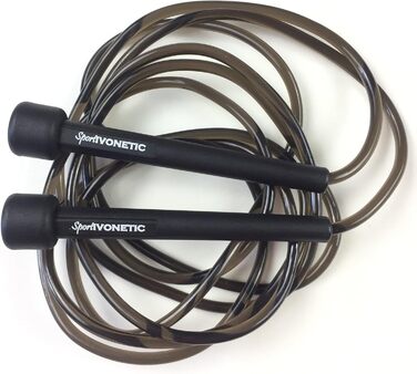 Стрибкове канат для дорослих та дітей, чоловіків та жінок - для фітнесу, кросфіту, спорту, боксу та відпочинку - регульований розмір - швидкий канат, скакалка (Чорний)