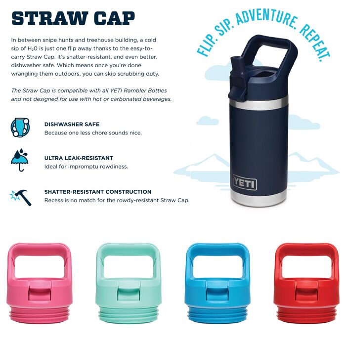 Дитяча пляшка YETI Rambler Jr 340 мл з кришкою та трубочкою, синя (Marineblau)