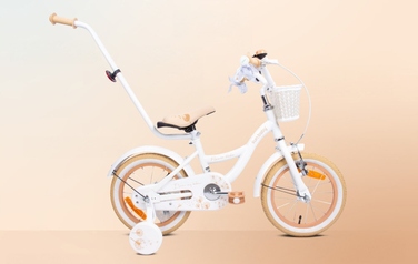 Дитячий велосипед SUN BABY Flower Bike 16 дюймів для дівчинки, біло-бежевий