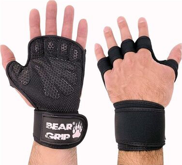 Рукавички для тренувань Bear Grip M (чорні) – захист долонь для кросфіту, бодібілдингу, пауерліфтингу