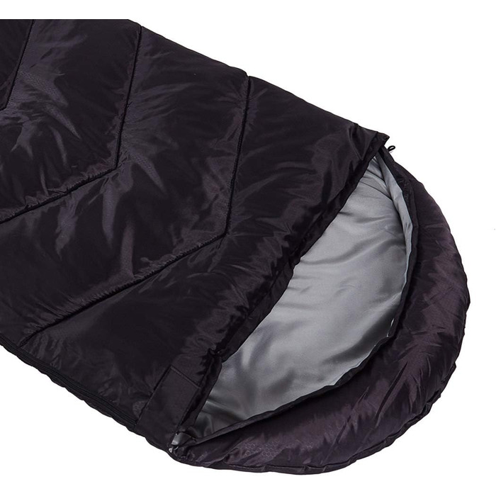 Сплячий мішок 4-сезонний для дорослих та дітей для кемпінгу, походів, відпочинку на природі. Теплий, легкий, водонепроникний з компресійним мішком. Чорний / Сірий