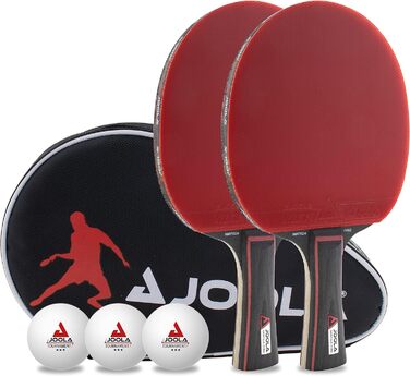 Набір для настільного тенісу JOOLA Duo PRO, 2 ракетки (червона/чорна), 3 м'ячі, чохол, мультиколір, універсальний розмір