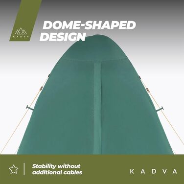 Намет KADVA для кемпінгу Festa 2, 200x120x105 см, на 2 особи, з москітною сіткою, водонепроникний, легкий, міцний, з каркасом з фібергласу, для кемпінгу та піших прогулянок, зелений