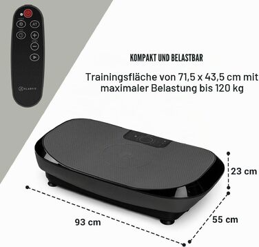 Віброплатформа Klarfit Vibe 4DX Pro професійний тренажер для всього тіла, 300 Вт, 4D-режим TripleMotor, робоча поверхня 71,5x43,5 см, сірий/чорний