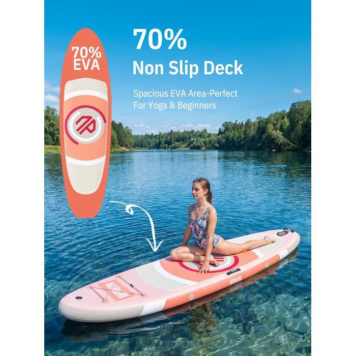 Надувний SUP дошка для сапсерфінгу Niphean 305 см з плавником StabilTrac, для дорослих, з аксесуарами, підходить для йоги