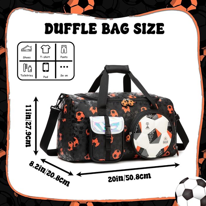 Дитяча спортивна сумка HTgroce для дівчаток з відділенням для взуття, ідеальна для ночівлі, балету, танців, спорту та подорожей (білий)