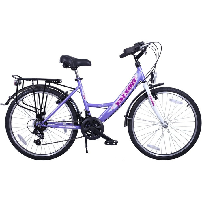 Велосипед Talson 24 дюйми, 21-швидкісна Shimano, з підсвіткою, лілово-білий