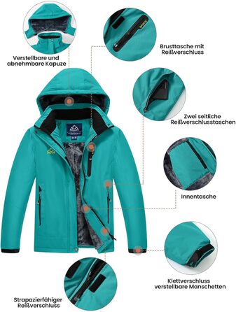 Жіноча зимова куртка Ysento: водонепроникна, тепла, вітрозахисна, для сноуборду та активного відпочинку, блакитна, розмір XL