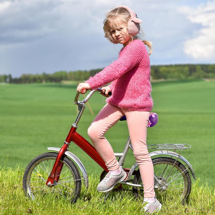 Дитячий велосипедний сидіння – м'яке та водонепроникне, з антиковзким покриттям для хлопчиків/дівчаток. Підходить для велосипедів 12, 14, 16, 18, 20 дюймів. Чорний/Червоний колір (Квіткова лілія)