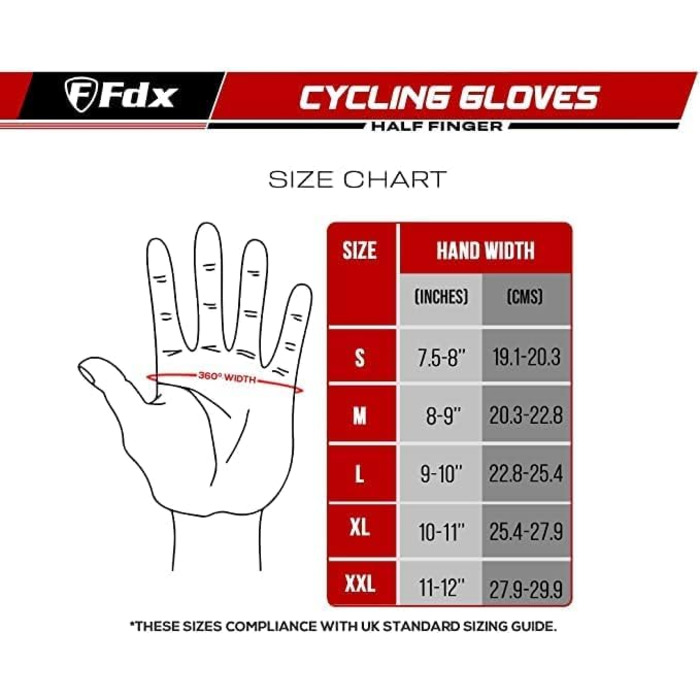 Фархівські велоперчатки FDX напівпальцеві, чорні, XL: дихаючі, з гелевою підкладкою, захист від ударів, для MTB та шосе