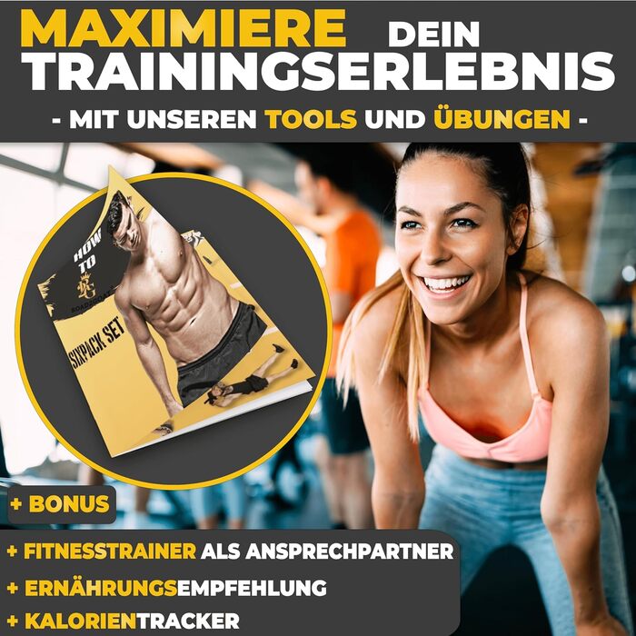 ROAD2GOAT® Тренажер для пресу - роликовий тренажер для дому, для чоловіків та жінок, чорний/золотий