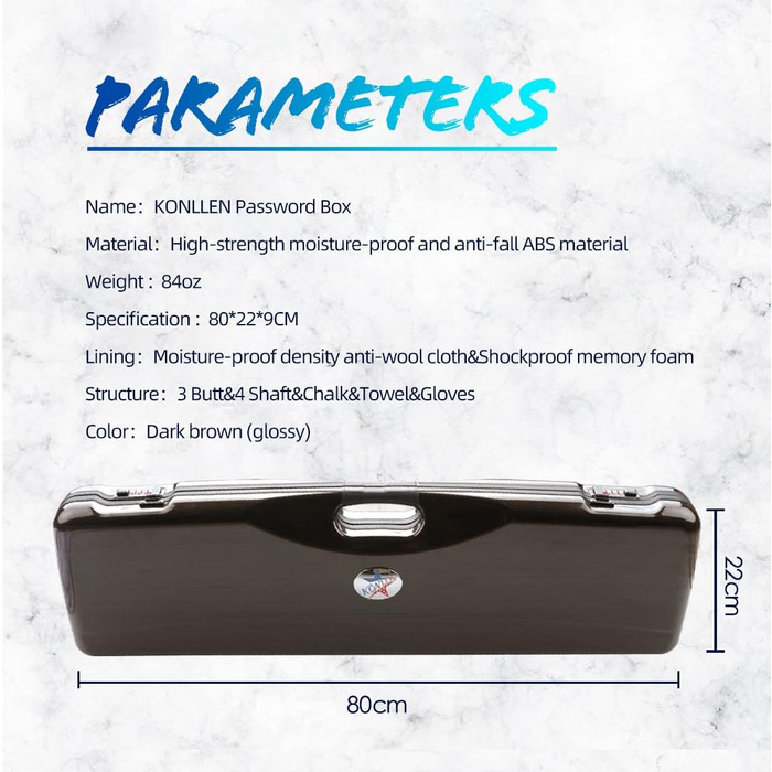 Чохол для кия Billard Queue KONLLEN 2x4 Oxford Cloth, коричневий, з коробкою