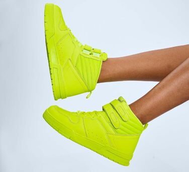 Жіночі баскетбольні черевики Lucky Step з клямкою - стильні кросівки з екошкіри, 37 EU, лайм