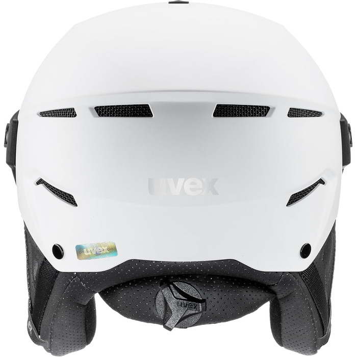 Гірськолижний шолом uvex Instinct Visor з візором, для жінок та чоловіків, регулювання розміру, біло-чорний матовий, 59-61 см