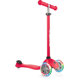 Дитячий самокат Globber Primo Lights з LED колесами, 3-х колісний, регульований, ABEC 5, 120/80 мм, неоновий
