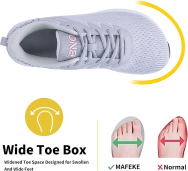 Жіночі трекінгові черевики MAFEKE з широкою передньою частиною для плоскостопості, підтримкою склепіння стопи, ортопедичні, широкі, спортивні, для тенісу, бігу, кросівки для жінок, розміри 39-45, колір рожево-сірий