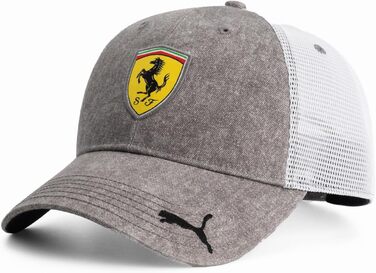 Кепка PUMA Scuderia Ferrari F1 з логотипом, сіра, універсальний розмір
