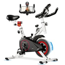 Магнітний велотренажер Heimtrainer для дому, безшумний сайкл з LCD-дисплеєм та ергономічним сідлом, білий (ZD1)