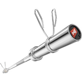 Штанга Hop-Sport Olympia 50 мм – довга 165 см, EZ-штанга 120 см, супер EZ-штанга 120 см і гантельна штанга 50 см, хромована, з насічкою та пружинними замками