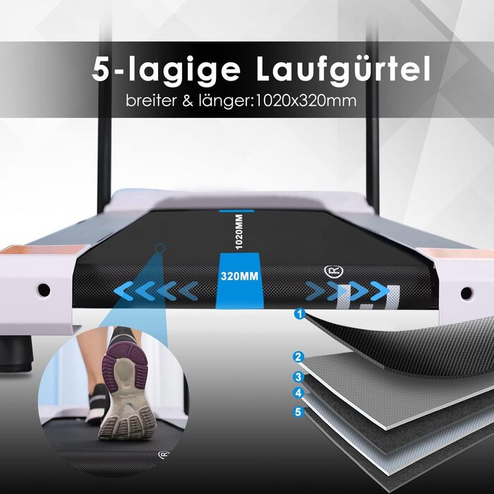 Електричний біговий тренажер ISE для дому з LCD-дисплеєм та регульованими програмами, компактний, міні