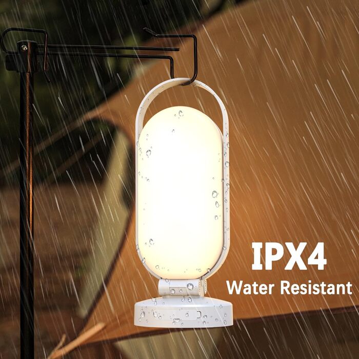 LED кемпінговий ліхтар Hapfish на акумуляторі, 5000mAh, сонячний, вологостійкий, для намету, чорний, білий