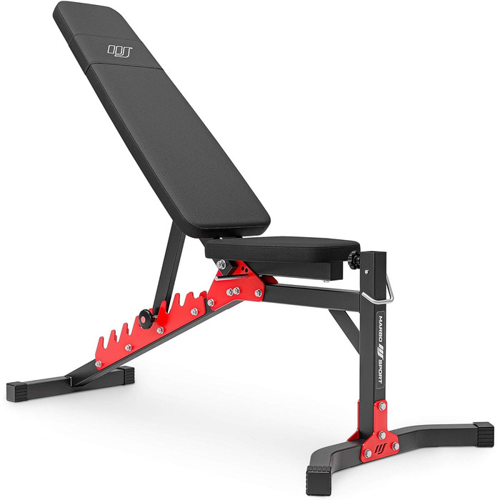 Регульована лавка для жиму Marbo Sport MH-L115, універсальна фітнес-лавка, чорна, для тренажерного залу