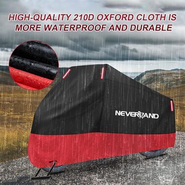 Водонепроникна мотоциклетна накривка Neverland для зберігання на вулиці та в приміщенні. 210D, 220 x 95 x 110 см. Підходить для мотоциклів, скутерів, мопедів.