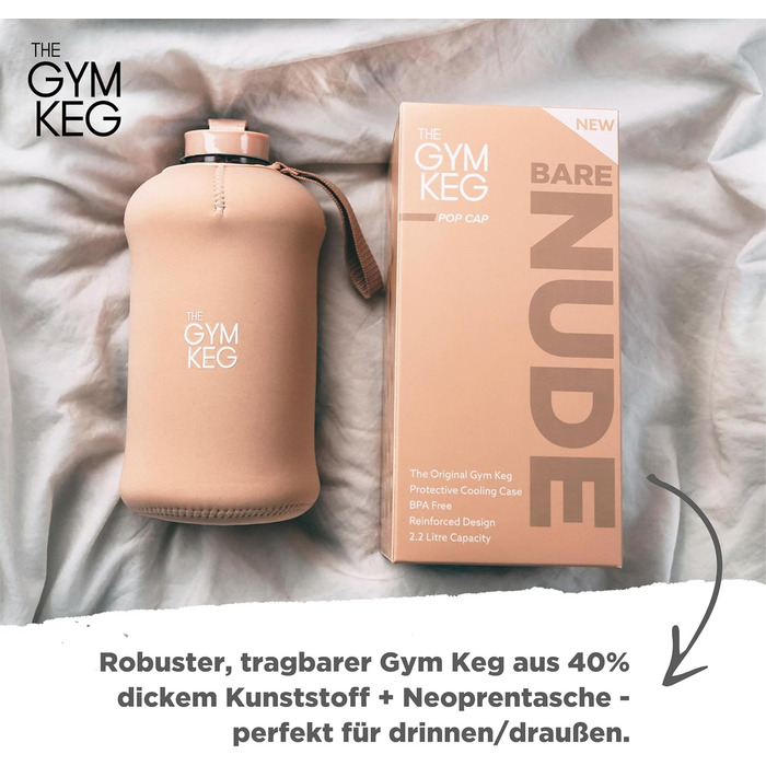 Гімнастичний глечик Gym Keg 2.2L з сумкою та ручкою: багаторазова спортивна пляшка для фітнесу, йоги, екологічна, без BPA