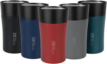 Термокухоль 720°DGREE PleasureToGo 2.0 210 мл, нержавіюча сталь, ізольований, для кави, червоний, герметичний, BPA-free, з 360° отвором для пиття, зберігає тепло до 3 годин, холод до 6 годин