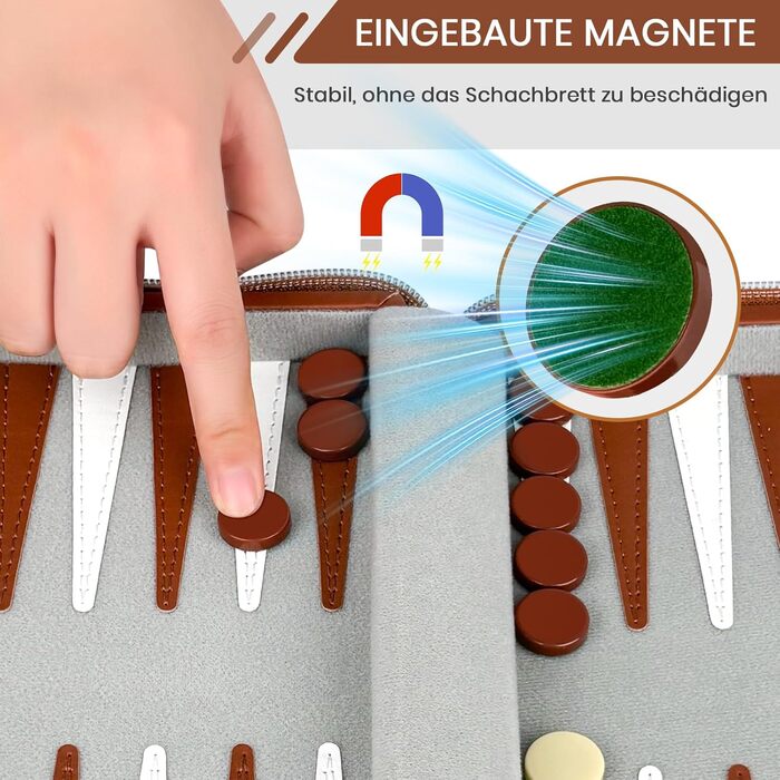 Набір для гри в нарди Lohofrnny, переносний, класичний, для дорослих та дітей (колір: коричневий)