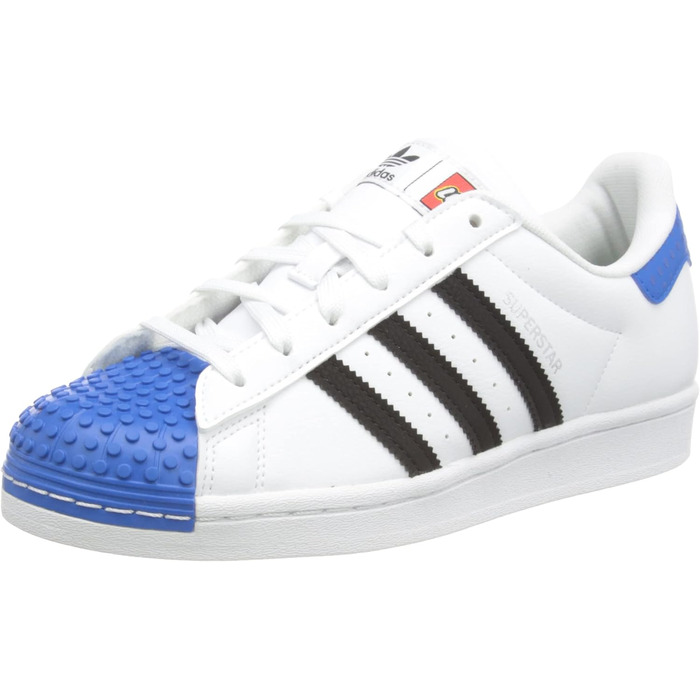 Дитячі кросівки adidas Superstar J — біло-чорно-блакитні (35.5 EU)
