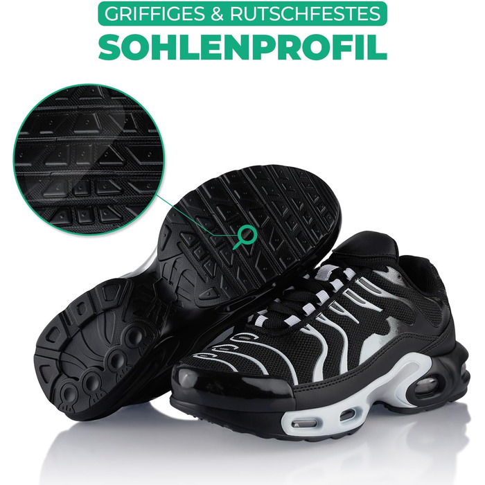 Спортивні кросівки для жінок та чоловіків, амортизація, легкі бігові кросівки (42 EU, чорний та білий)