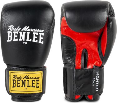 Боксерські рукавички BENLEE Fighter зі шкіри, чорні/червоні, 16 унцій, одна рукавичка
