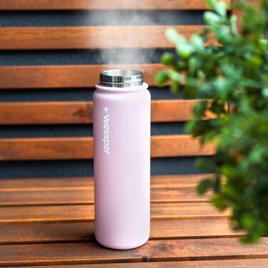 Термобутилка Wessper 500 мл з нержавіючої сталі, герметична, BPA-Free, 3 кришки, рожева, для спорту, дітей і дорослих, кемпінгу, велосипеда, outdoor