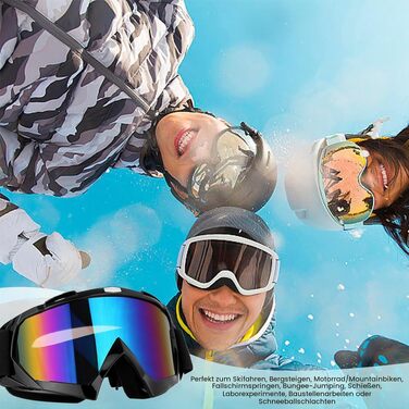 Універсальні захисні окуляри для лиж, сноуборду та мотокроссу (Ski & Motocross Goggles) з чохлом, сумісні з окулярами для зору