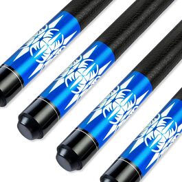 Набір для більярду Lotmusic: 1/2 роздільні кийки, вага 510-595 г, канадський клен, синій колір, 4 шт.