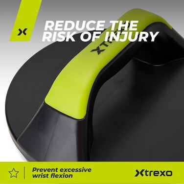 Ручки для віджимань TREXO чорні, поворотні, 19x11x8 см, PP+TPR, для силових тренувань