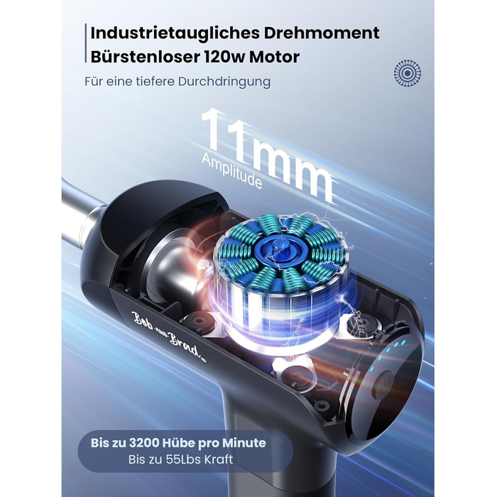 Масажер для м'язів Bob and Brad X6 Pro з металевою насадкою - інтенсивний масаж тіла, розслаблення, подарунок для чоловіків та жінок