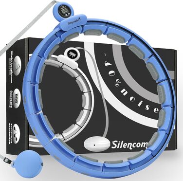 Silencomfort Розумний Хула-Хуп: Фітнес-Реєнь для Дорослів, з Вагами та Лічильником, 16 Сегментів, для Схуднення, Синій