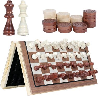 Шахи дерев'яні складані ручної роботи, 35 x 35 см - Dosenstek