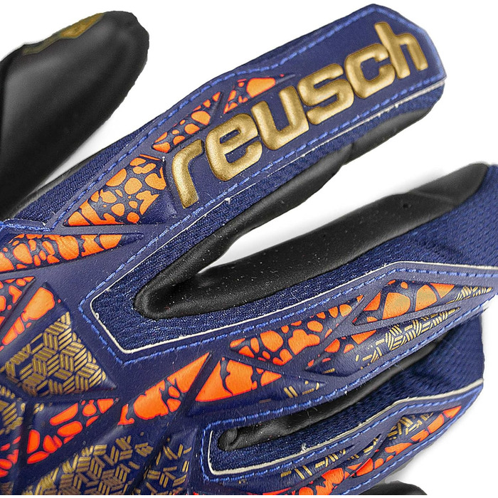Воротарські рукавички Reusch Attrakt Gold X, унісекс, розмір 10, синьо-золотисто-чорні