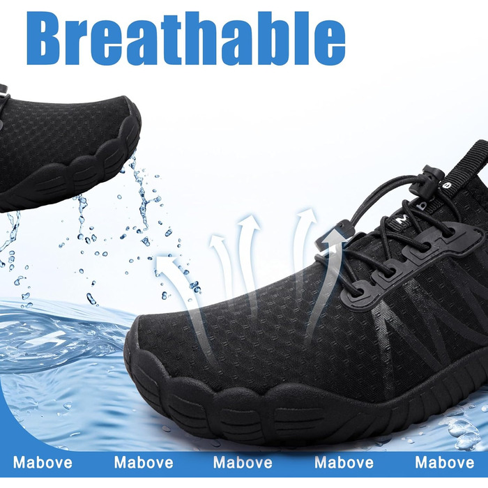 Водні черевики Mabove для жінок та чоловіків: купальні, пляжні, для плавання та серфінгу, зелені, 1924 (41 EU, чорний 795)