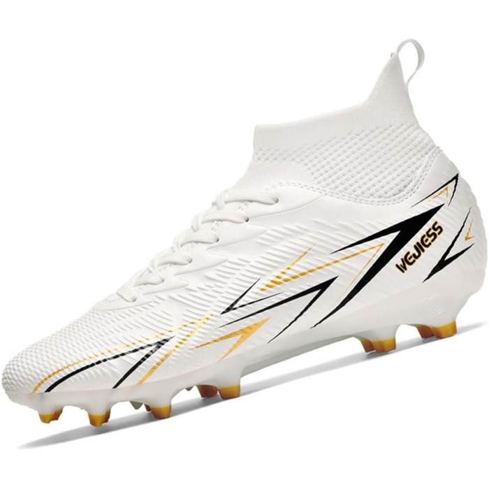 Чоловічі футбольні бутси з високим верхом, професійні, для юніорів та дорослих, для тренувань та гри на штучному покритті, білі, розмір 40 EU