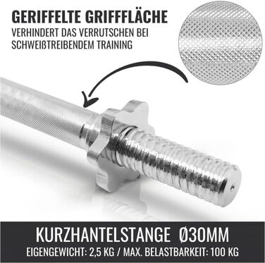 Комплект гантелей GORILLA SPORTS 20 кг з кейсом, 8 чавунних дисків, 30 мм гриф із насічкою, зіркоподібні замки