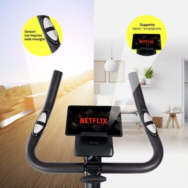 Велотренажер TechFit B250 магнітний, кардіо, домашній тренажер з регульованим сідлом, пульсометром та LCD-дисплеєм