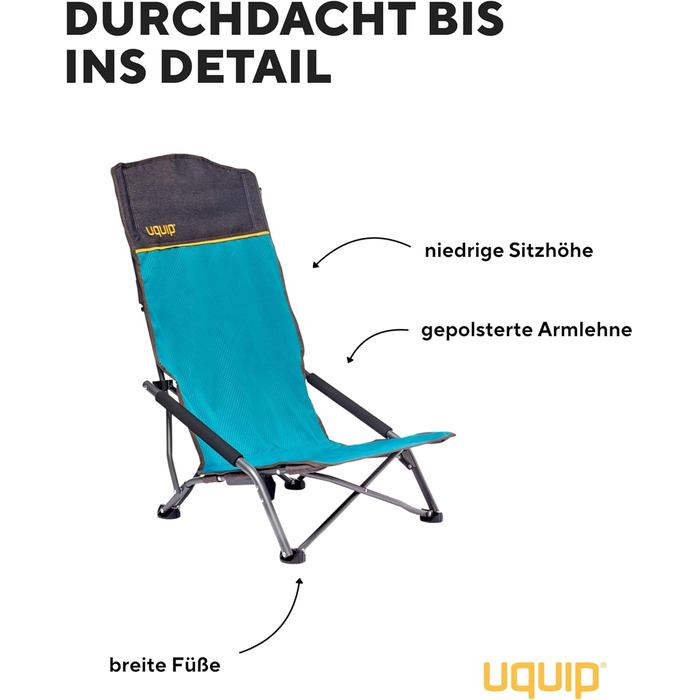 Складний туристичний стілець Uquip Sandy, Petrol, X-Large (120 кг)