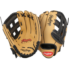 Рукавичка бейсбольна Rawlings Spieler Serie T-Ball / Юніорська (22.9-29.2 см) для правої руки, колір: верблюжий / чорний
