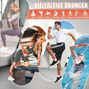 Ваги для ніг та рук BECOJADDE: комплект 2 шт (0.45 кг / 0.9 кг) для фітнесу, кардіо, силових тренувань, бігу, ходьби