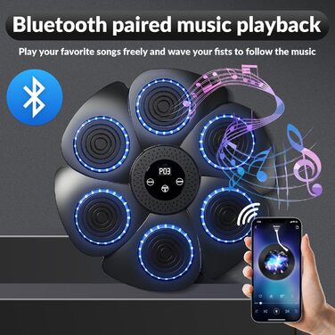 Музична боксерська машина Haokelai 2025 зі смарт-Bluetooth, рукавичками, 9 режимів швидкості та лічильником, для дорослих та дітей